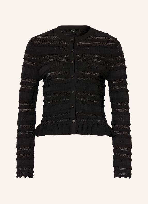 TED BAKER AVRIA cardigan with ruffles BLACK