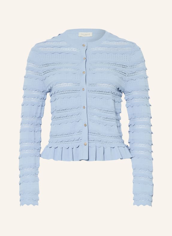 TED BAKER AVRIA cardigan with ruffles LIGHT BLUE