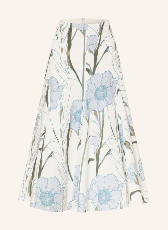 TED BAKER CHANLA skirt with linen ECRU / KHAKI / LIGHT BLUE