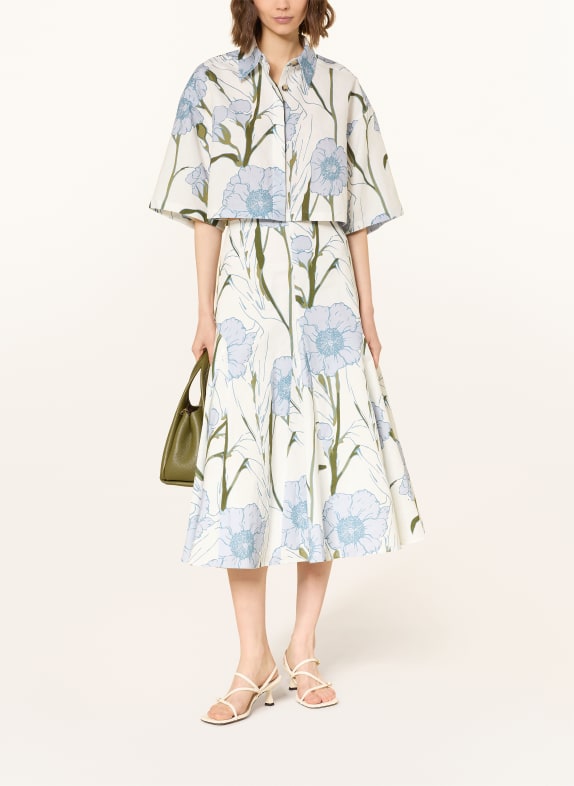 TED BAKER Cropped blouse BARA met linnen en 3/4-mouwen ECRU / KAKI / LICHTBLAUW