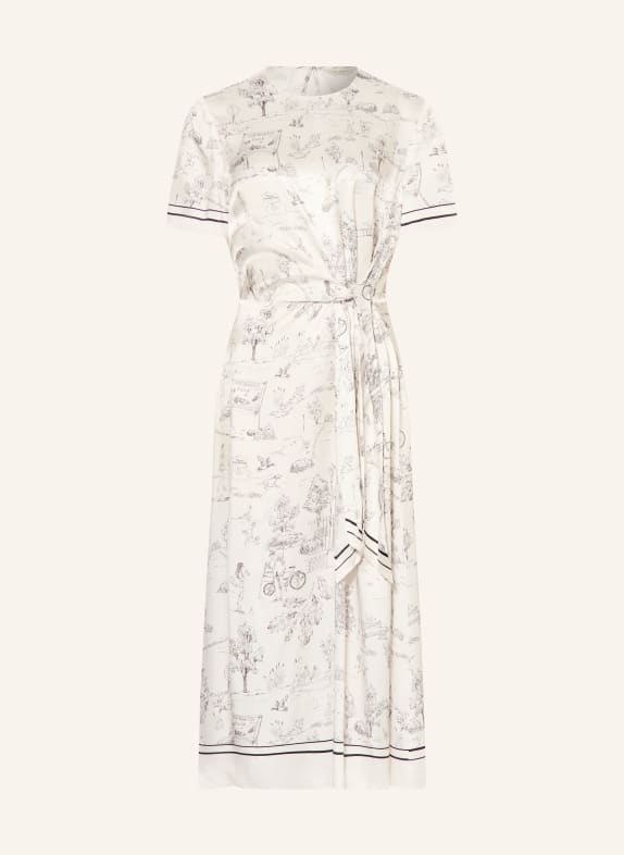 TED BAKER Rochie DAKOHTA cu efect de drapaj ALB / NEGRU