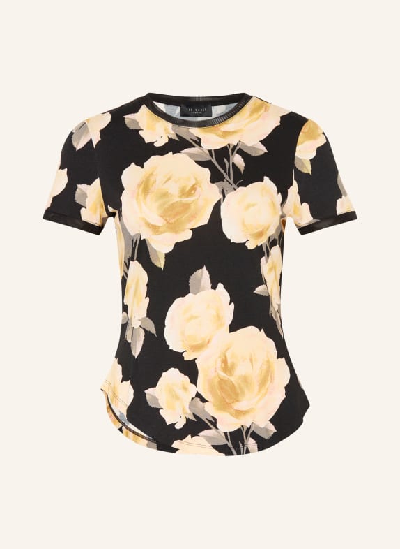 TED BAKER Tricou THIRA NEGRU / GALBEN ÎNCHIS