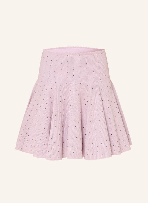 SANDRO Strickrock mit Schmucksteinen ROSÉ