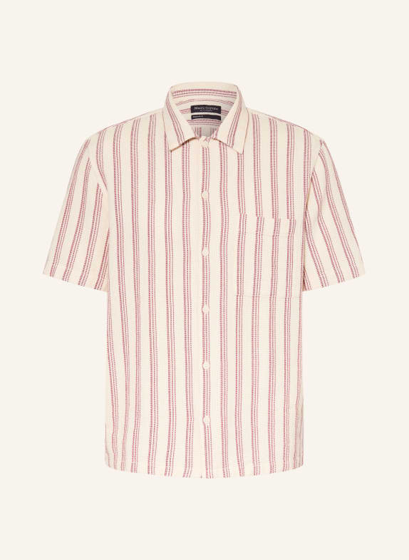 Marc O'Polo Košile s krátkým rukávem Regular Fit KRÉMOVÁ / TMAVĚ ČERVENÁ