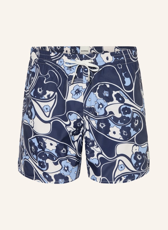 SANDRO Badeshorts DUNKELBLAU / HELLBLAU / WEISS