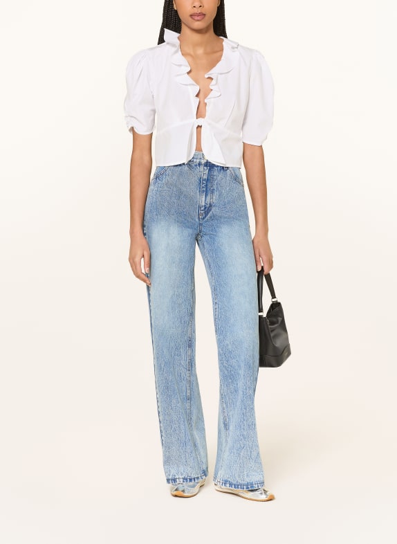 SANDRO Bluse mit Volants WEISS