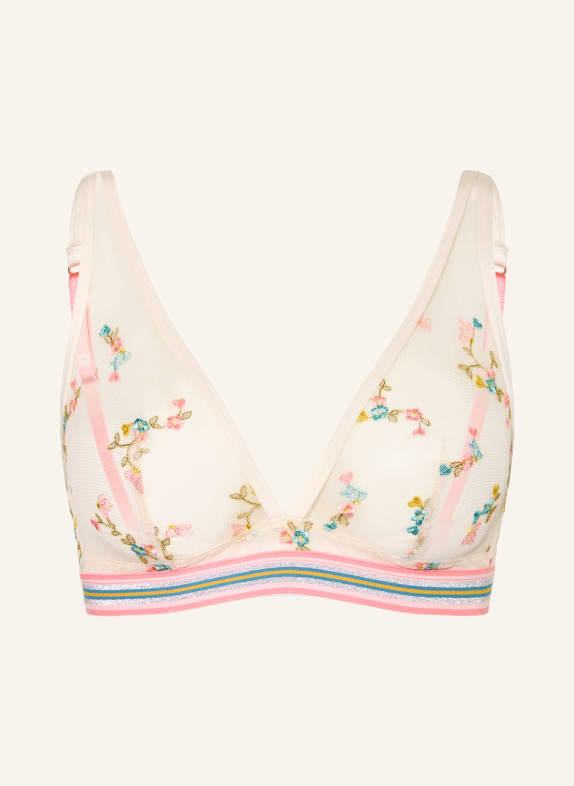 mey Trojúhelníková podprsenka řady POETRY FLOWER s třpytivou nití REŽNÁ / STŘÍBRNÁ / LOSOSOVÁ