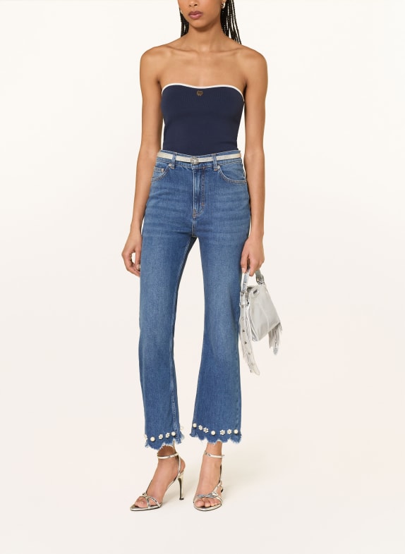 maje Straight Jeans mit Schmuckperlen und Schmucksteinen 0201 BLUE