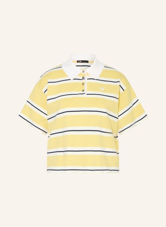 maje Strick-Poloshirt HELLGELB / WEISS / SCHWARZ