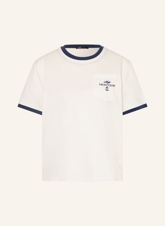maje T-Shirt WEISS / DUNKELBLAU