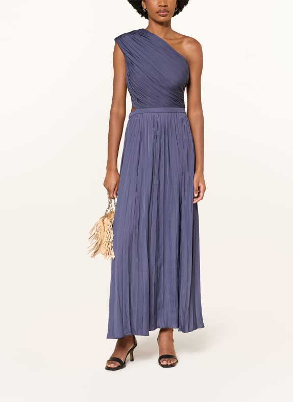 maje Kleid mit Cut-out und Plissees DUNKELBLAU