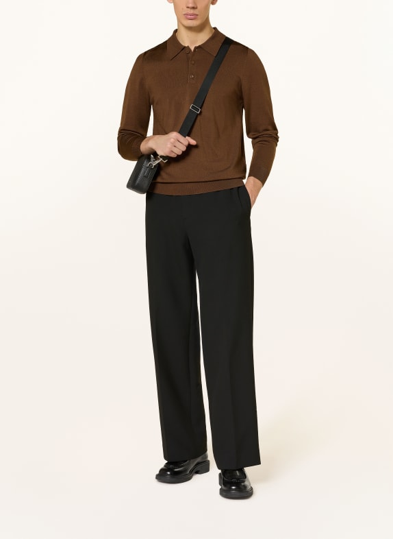 SANDRO Strick-Poloshirt BRAUN