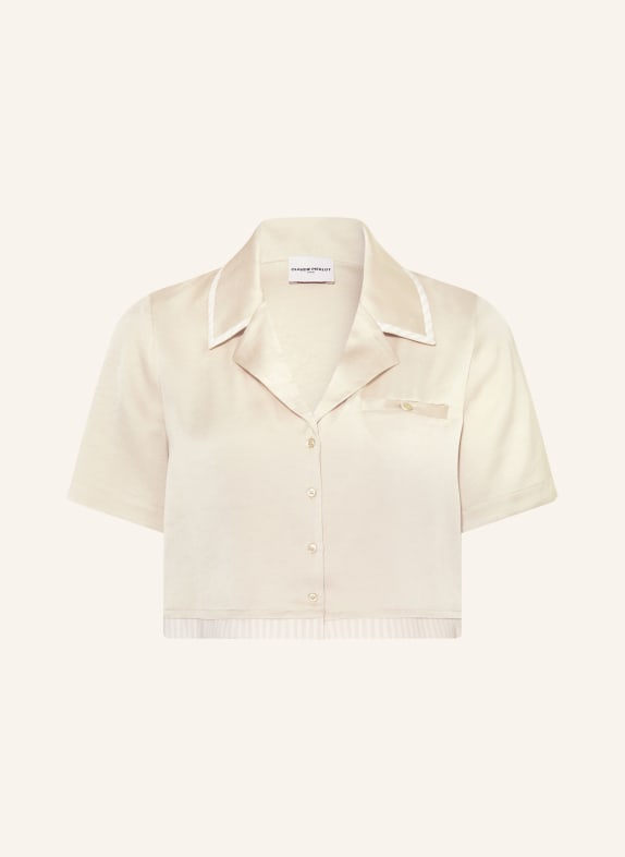 CLAUDIE PIERLOT Cropped-Bluse aus Satin CREME