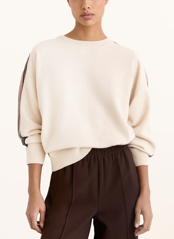 REISS Trui CARLI met galonstrepen CRÈME / MARRON FONCÉ / ROSE CLAIR