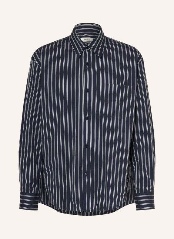 SANDRO Hemd Comfort Fit DUNKELBLAU / WEISS