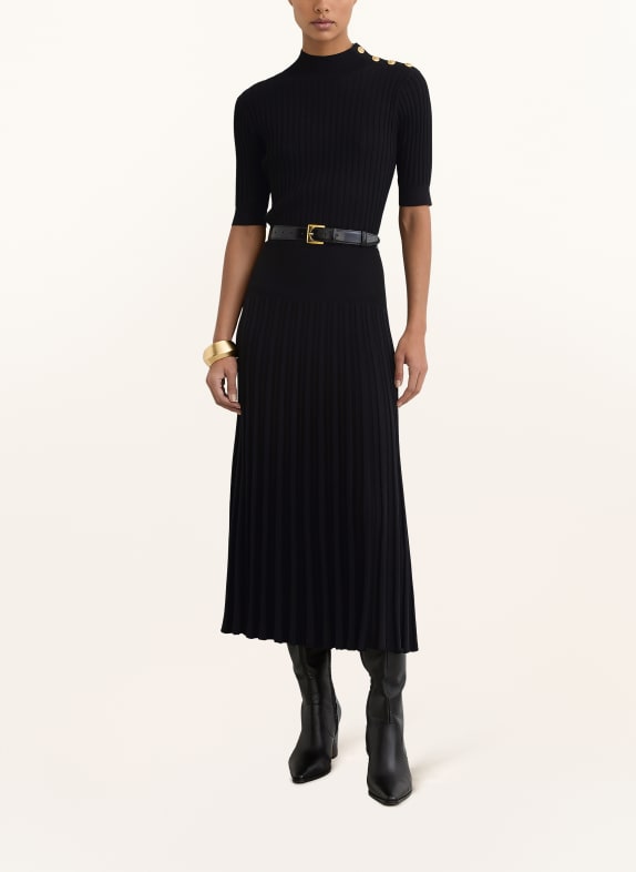 REISS Pletené šaty HARRIETT ČERNÁ