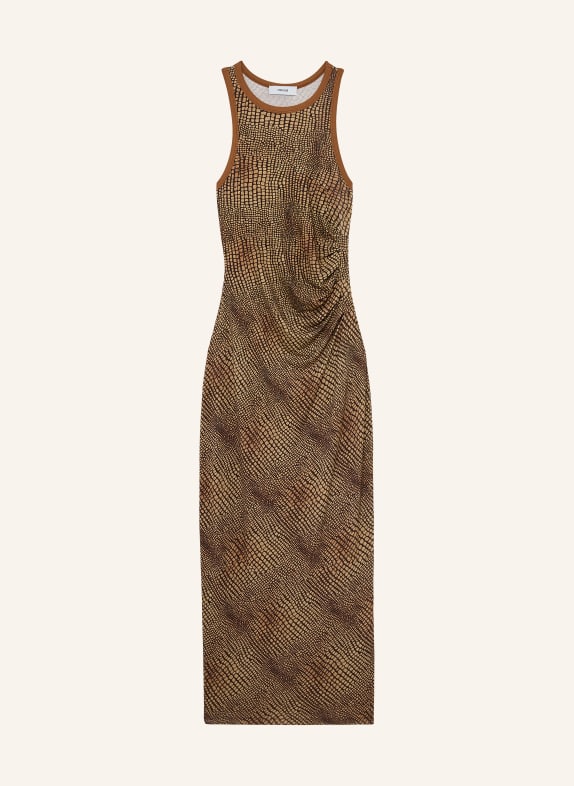 REISS LOLA dress BEIGE / COGNAC / DARK BROWN