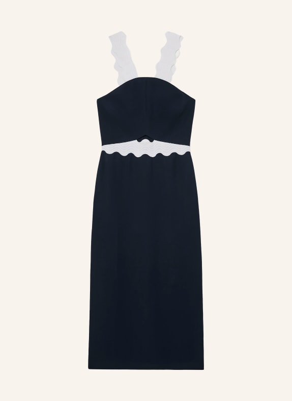 REISS Kleid DILLON mit Cut-out DUNKELBLAU / WEISS
