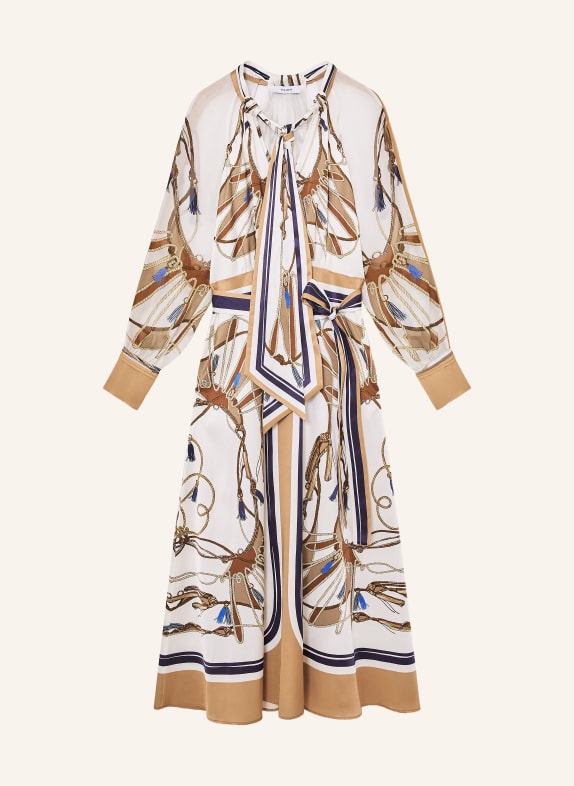 REISS Sukienka kopertowa ELLIE z satyny BIAŁY / BRĄZOWY / GRANATOWY