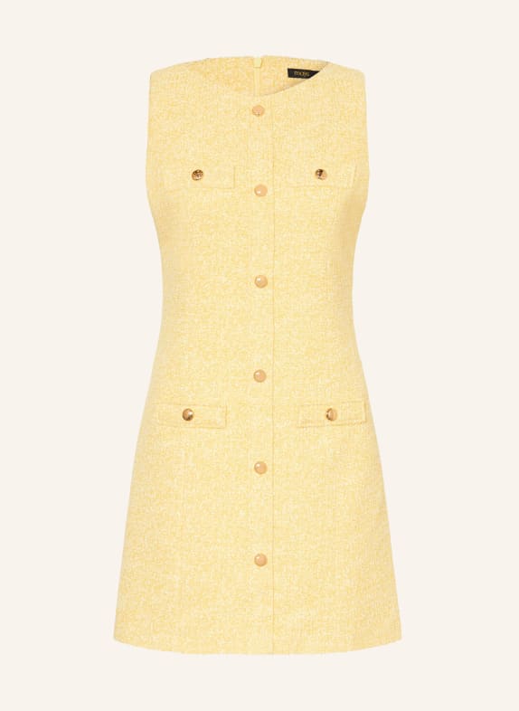 maje Bouclé-Kleid mit Glitzergarn HELLGELB