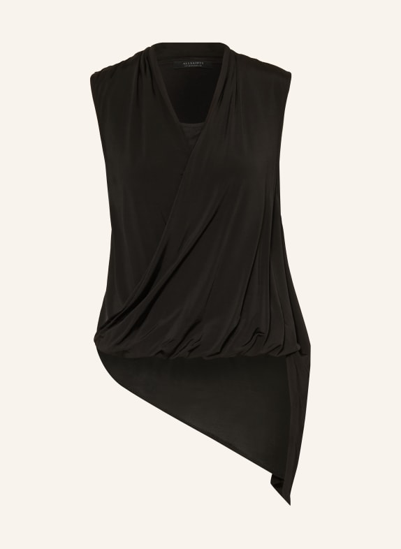 ALLSAINTS Top ADALINE v zavinovacím stylu ČERNÁ