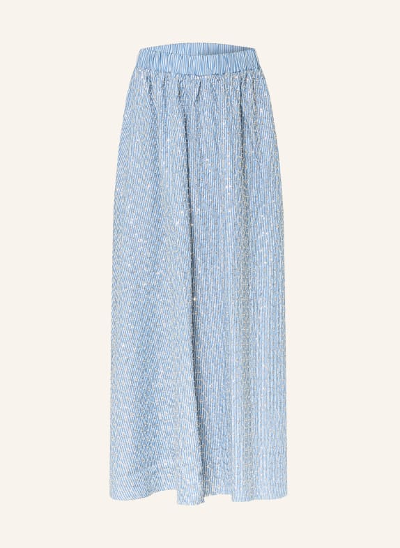 SANDRO Rock mit Schmucksteinen und Pailletten HELLBLAU / WEISS