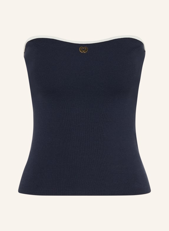 maje Off-Shoulder-Top DUNKELBLAU / WEISS