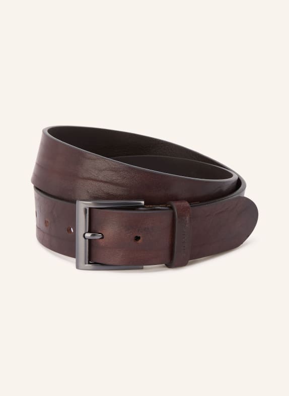 STRELLSON leather belt DARK BROWN