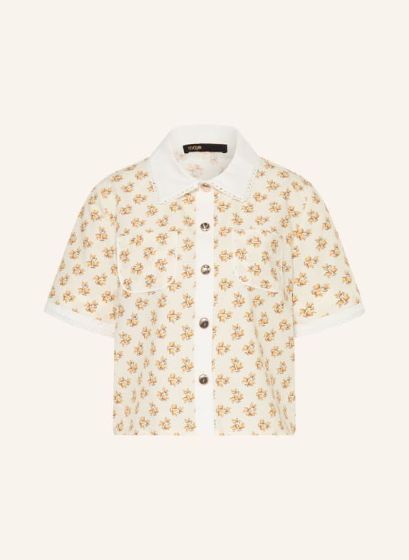 maje Hemdbluse mit Lochspitze HELLBRAUN / ORANGE / WEISS