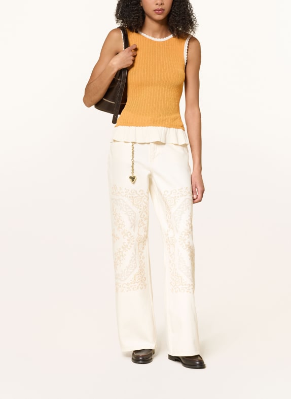 CLAUDIE PIERLOT Wide Leg Jeans L013 OFF WHITE DENIM
