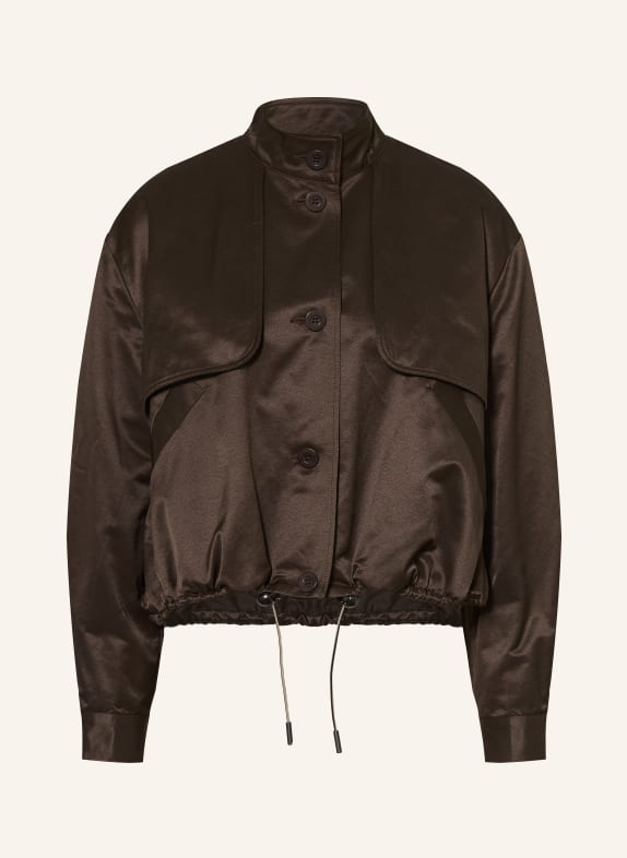 CLAUDIE PIERLOT Kastenjacke aus Satin DUNKELBRAUN