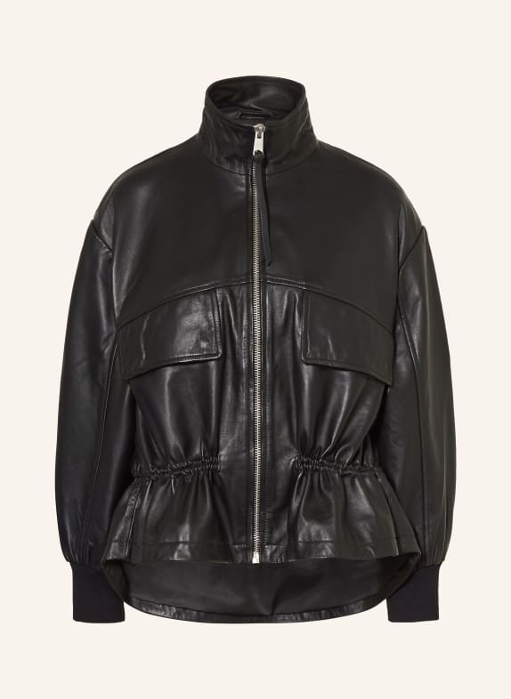 ALLSAINTS FLOR leather jacket BLACK
