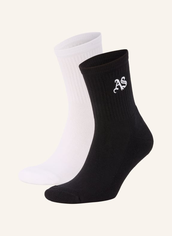 ALLSAINTS 2-pack socks JOSS GOTHIC BLACK / WHITE