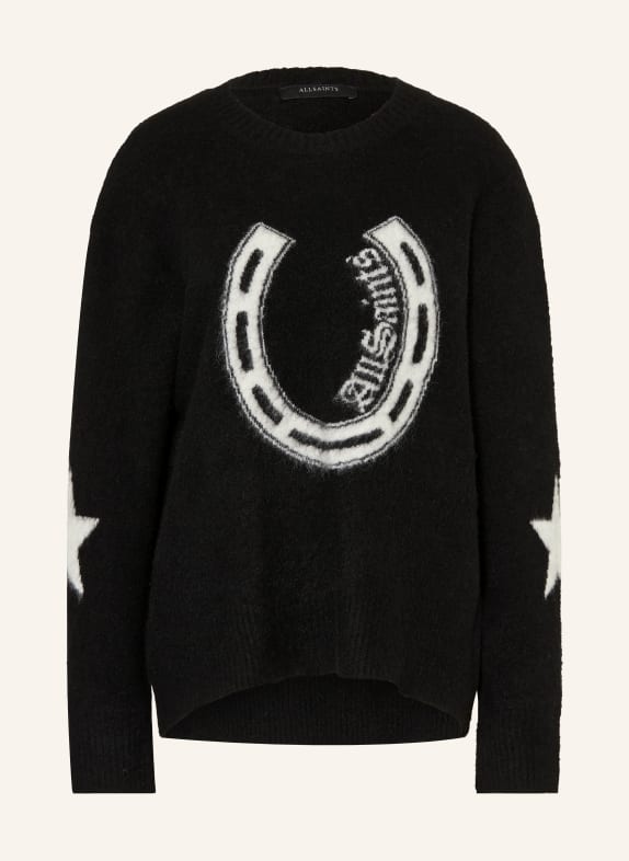 ALLSAINTS KISMET sweater with alpaca BLACK / WHITE