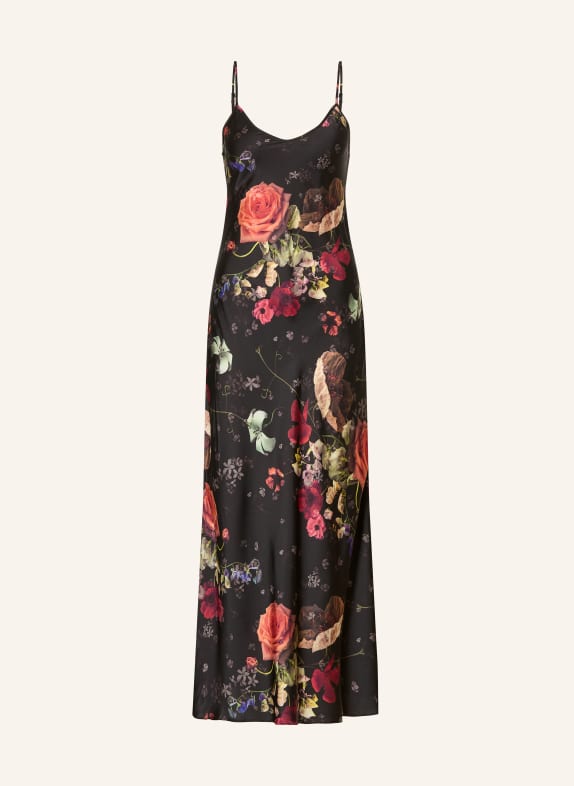ALLSAINTS BRYONY satin dress BLACK / RED / GREEN