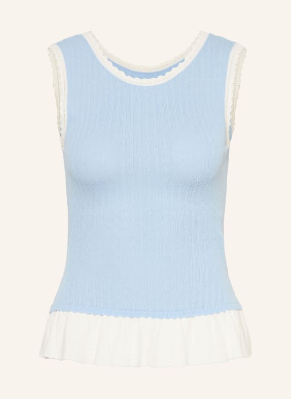 CLAUDIE PIERLOT Stricktop HELLBLAU / WEISS