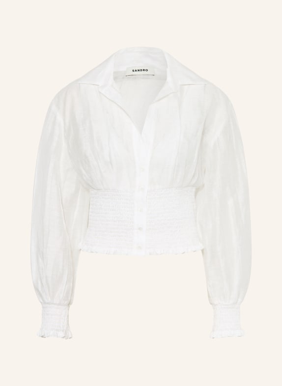 SANDRO Hemdbluse aus Leinen CREME