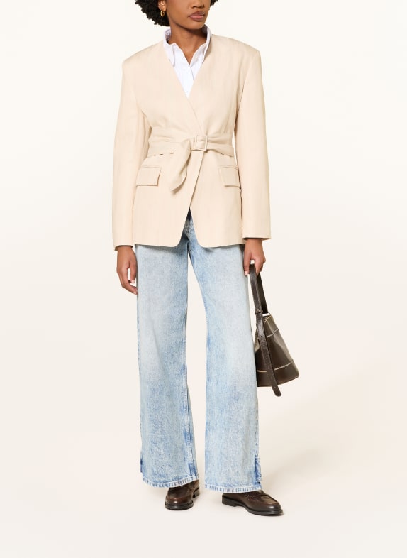 CLAUDIE PIERLOT Blazer mit Leinen BEIGE