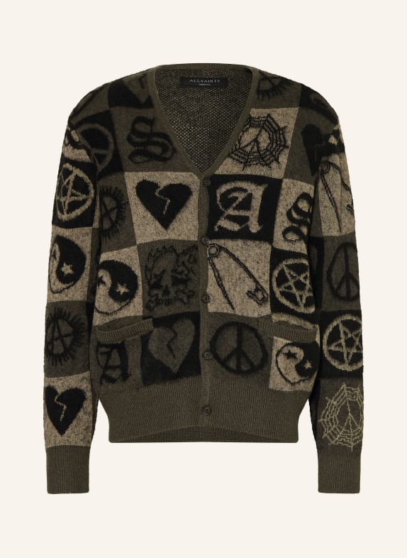ALLSAINTS Strickjacke TRAVIS OLIV / SCHWARZ