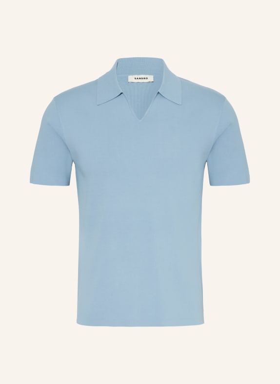 SANDRO Strick-Poloshirt HELLBLAU