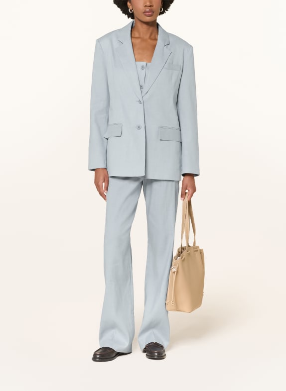 CLAUDIE PIERLOT Blazer mit Leinen HELLBLAU