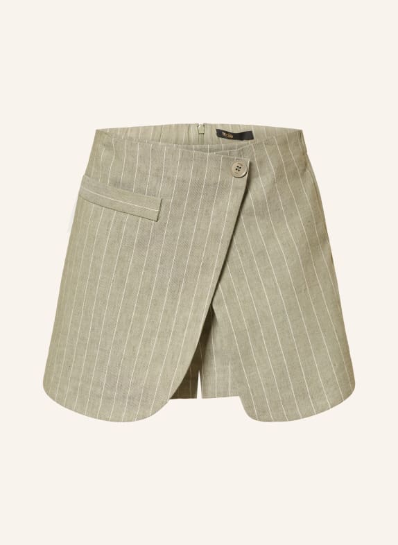 maje Skort mit Leinen KHAKI / CREME