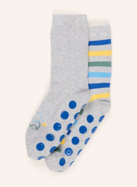 ewers COLLECTION 2er-Pack Stoppersocken GRAU / GELB / DUNKELBLAU