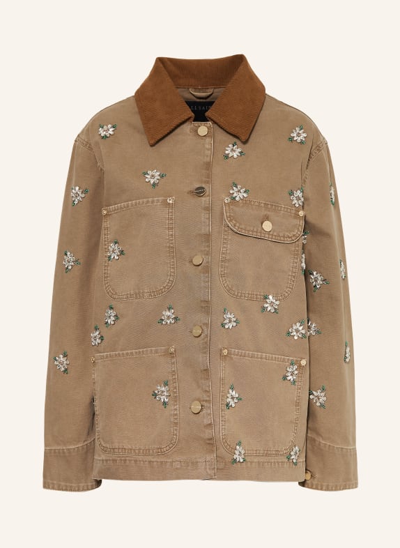 ALLSAINTS Jeansjacke BEX mit Schmucksteinen 10297 VINTAGE SAND BROWN
