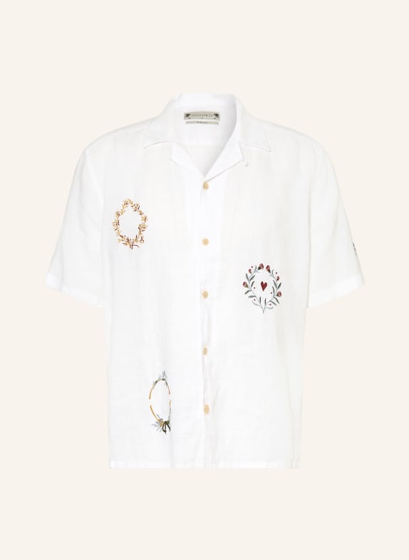 ALLSAINTS Chemise resort DECK coupe carrée en lin BLANC