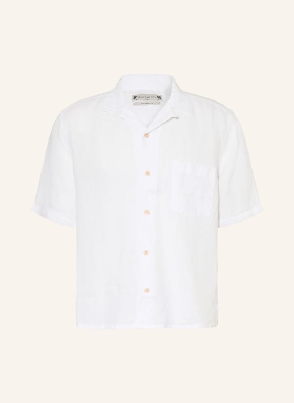 ALLSAINTS Chemise oversize TRI en lin BLANC / ROUGE CLAIR / GROEN