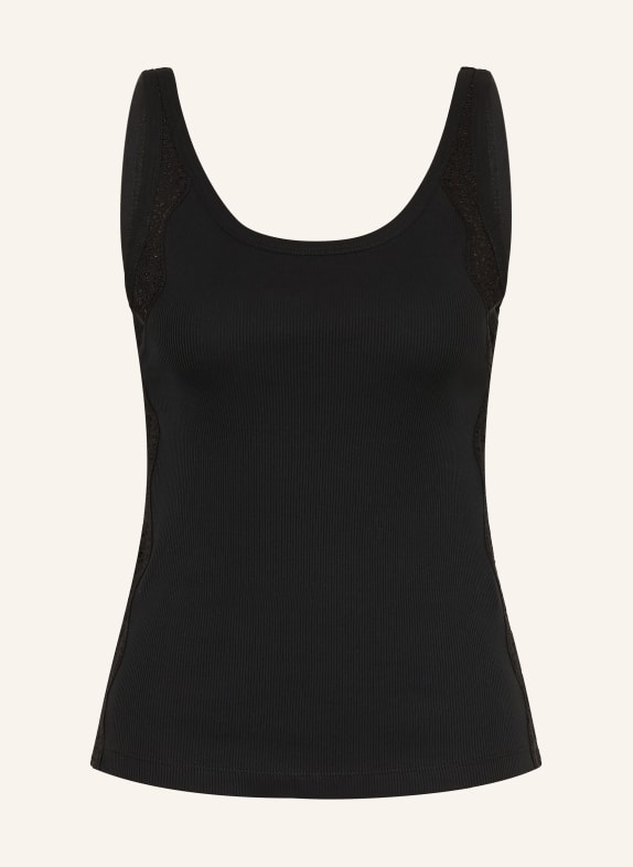 SANDRO Top mit Spitze SCHWARZ