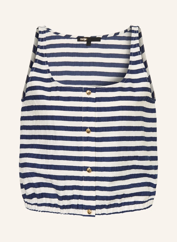 maje Blusentop CREME / DUNKELBLAU