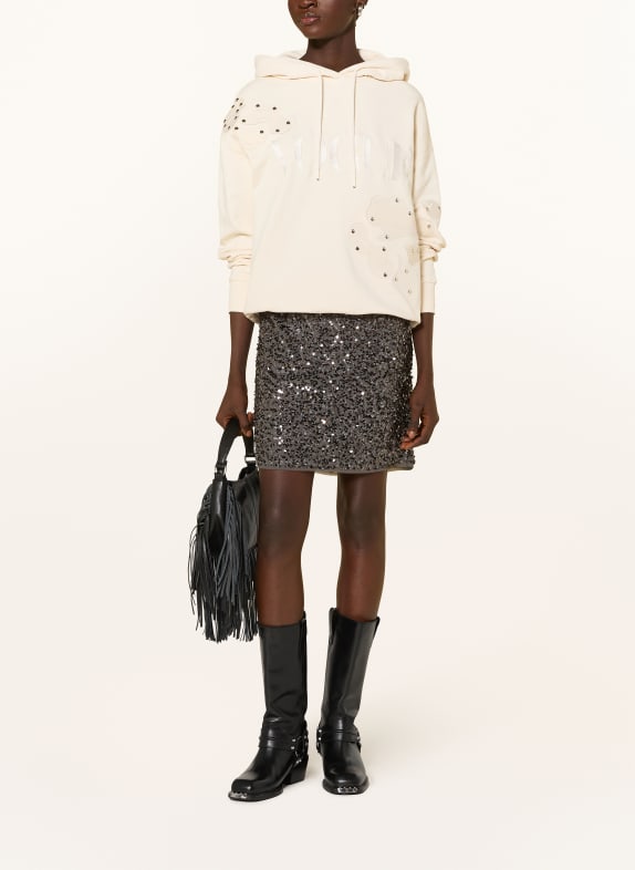 VOGUE COLLECTION Hoodie mit Nieten CREME / SILBER / WEISS