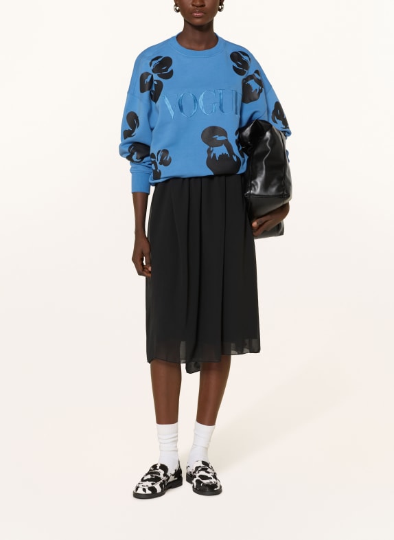 VOGUE COLLECTION Kleid im Materialmix BLAU / SCHWARZ